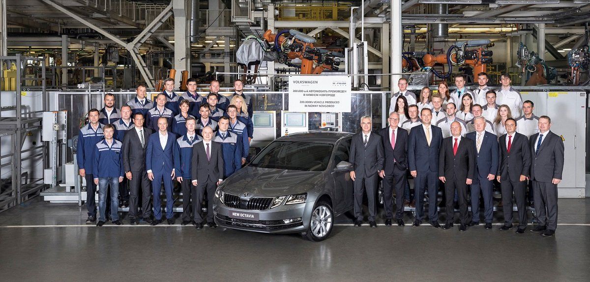 Skoda выпустила 200-тысячный автомобиль на заводе «ГАЗ» 